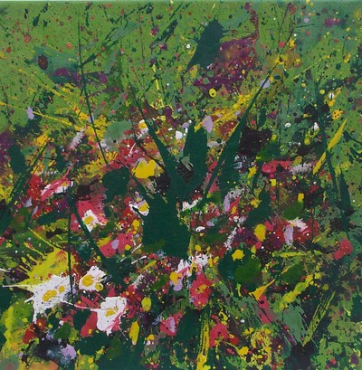 Spring garden - 
Acrylic 55 x55 on tamburato
